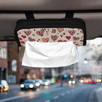 Car Tissue Holder Car Visor Organizer Tissue Box Holder for Car Sun Visor Organizer with Car Vehicle Accessories Essentials Interior for Women Men Pastel Heart Leopard Dot