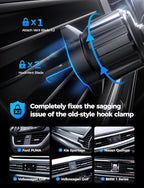 LISEN Car Phone Mount, Phone Holders for Your Car [Thick Cases Friendly] Car Vent Phone Holder & Metal Hook Truck Jeep Accessories for iPhone 17 Air Pro Samsung Google and All 4-7'' Phone