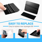 Gomake 20 Pack Vinyl Squeegee With Felt Fabric for Tint Film Decal Application, Wrap Installation, Wallpaper Smooth Tool (Black and Grey, 20)