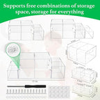 NANYEZH Acrylic Diaper Caddy, Baby Wipes Organizer for Changing Table, Dresser Top Tabletop Organizer with 4 Detachable Compa