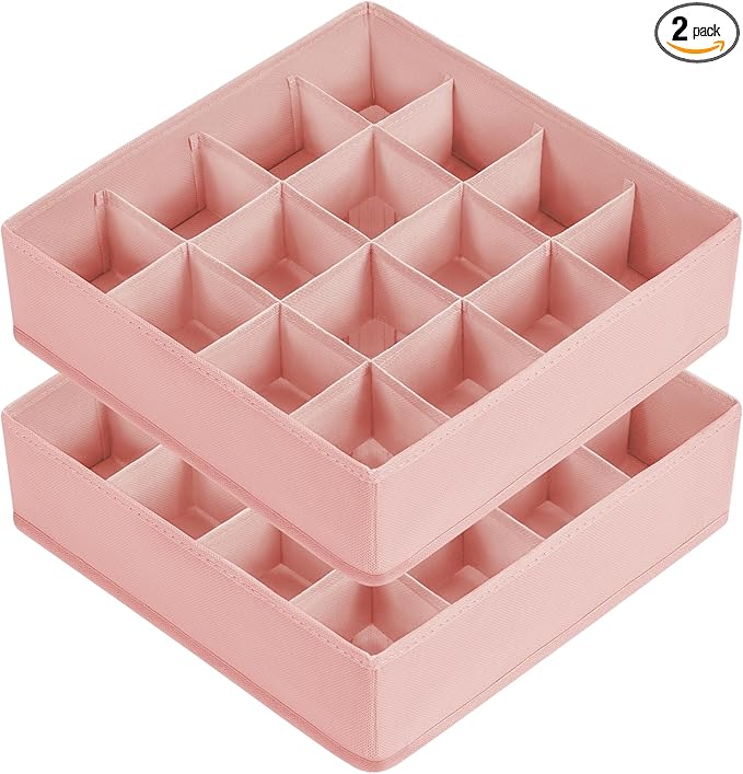 Joyoldelf Sock Drawer Organizer Divider, 16-Cell Underwear Organizers and Storage Fabric Drawer Organizer for Socks, Lingerie