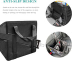 Car Seat Organizer, Collapsible Passenger Seat Organizer with Detachable Divider & Handle, Multiple-Pocket Car Storage Organization for Console Floor Front or Back Seats (Black)