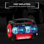 AVID POWER Tire Inflator Portable Air Compressor, 12V DC 110V AC Car Tire Pump, Air Mattress Pump with Inflation and Deflation Modes, Dual Powerful Motors, Digital Pressure Gauge