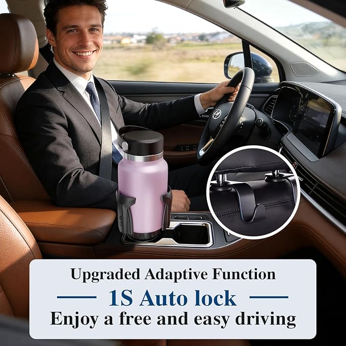 Car Cup Holder Expander, Cup Holder Extender Adapter with Expandable Arm and Adjustable Base, Compatible with Yeti Ramblers, 