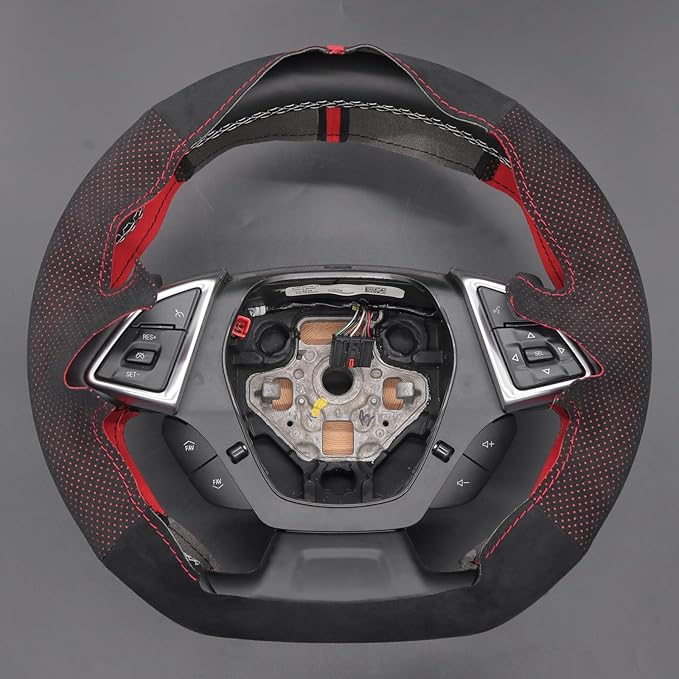 MEWANT Hand Stitch Car Steering Wheel Protector Wrap Cover for Chevrolet Camaro 2017-2022 Steering Wheel Accessories