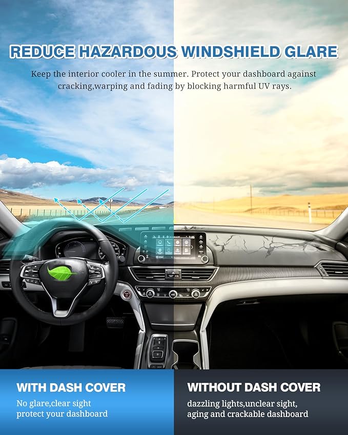 FIILINES Dash Cover Fit for Honda Accord 2018 2019 2020 2021 2022 Dashboard Cover Accord Accessories Dashboard Mat Sunshade N