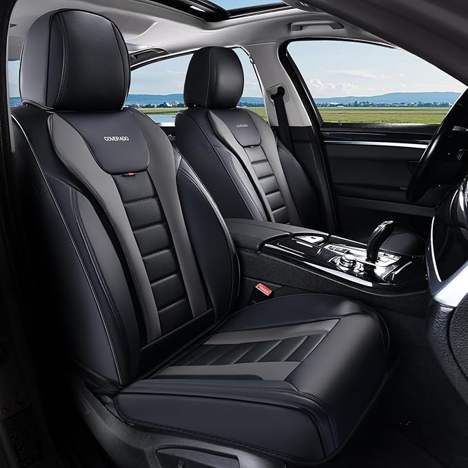 Coverado Car Seat Covers, Front Covers for Cars, Car Seat Cover Front Seats, Automotive Seat Cover, Waterproof, Leather Car S