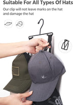 Mkono Closet Storage Rack Baseball Cap Keeper Hanger with 16 Hooks Modern Multifunctional Organizer for Door and Wall Fit Mos