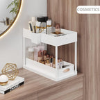 Under Sink Organizers and Storage, Bathroom Cabinet Organizer, Sink Shelf with Utility Hooks and Side Caddy for Under Cabinet
