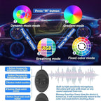 6 in 1 Car Led Strip Lights with App Control, RGB Colors Interior Car Lights, Ambient Led Lighting Kit, 4 Light Flashing Modes, USB Neon Accessories for Doors, Center Console