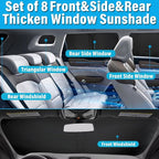 KMF Sun Shade Custom Fit for Toyota RAV4 2006-2012 Accessories, Full Car Window Covers Sunshade for Windshield Side Rear, UV Block and Blackout Privacy for Car Camping 8pcs