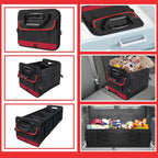 Car Trunk Organizer,Heavy Duty Collapsible 95 L Capacity Car Trunk Storage Organizer,Multi-Compartment Pockets, Adjustable Stra