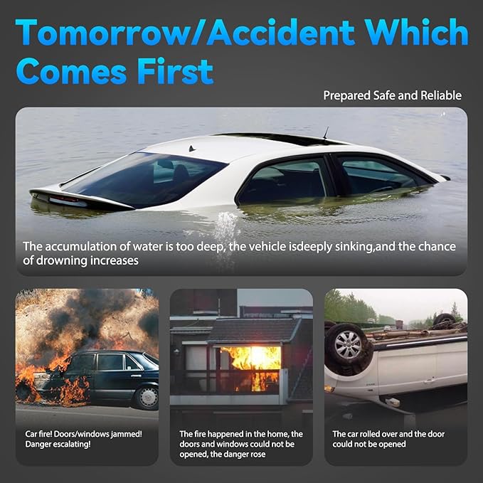 Car Window Breaker Tool - Upgraded Safe Hammer Glass Breaker, Car Hammer Seatbelt Cutter Window Breaker Emergency Escape Tool