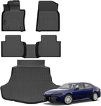 Auxko All Weather Floor Mats Cargo Mat Fit for Toyota Camry FWD 2024 2023 2022 2021 2020 2019 2018 TPE Floor Liner Trunk Mat Camry Accessories All Season Odorless Anti-Slip Black