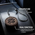 Wood Car Air Freshener — Vegvisir Handmade Unscented DIY Essential Oil Hanging Diffuser with Felt Insert — Add Your Own Oils 