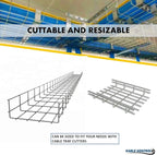 Kable Kontrol Tray Covers – 12" Wire Mesh Cable Tray Cover - Wire Mesh Tray Cable Management Rack Cable Basket, Zinc Plated S