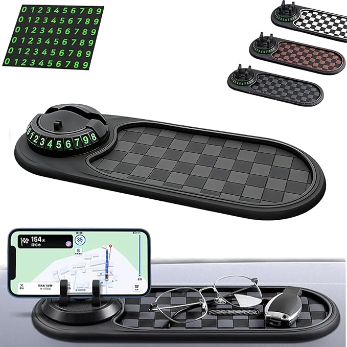Multi-Functional Support Anti-Slip Pad, 360° Rotatable Multifunction Car Anti Slip Mat Phone Holder, Anti Slip Car Dash Grip 