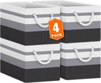 Fab totes Storage Bins [4-Pack], Foldable Storage Baskets for Organizing Toys, Books, Shelves, Closet, Large Storage Box with