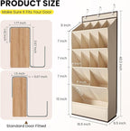 15 Pockets Over the Door Shoe Organizer, Shoe Rack for Closet Door with Large Breathable Pockets, Hanging Shoes Rack for Boot