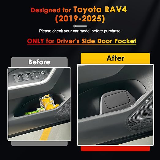 for Toyota RAV4 Trash Can for 2019-2025 Toyota RAV4 Small Car Trash Bin for Side Door RAV4 Front Left Door Trash Garbage Bin w/Lid for Toyota RAV4 Accessories (RAV4 Left Side)