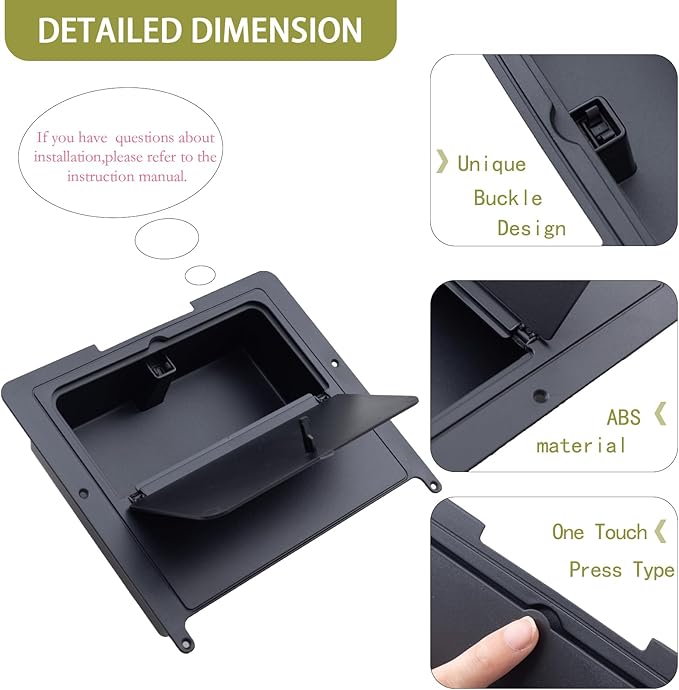 JDMCAR One-Touch Hidden Storage Box Compatible with 2024 2025 2026 Toyota Tacoma Center Console Organizer Armrest Secret Compartment