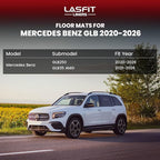 LASFIT Floor Mats for Mercedes Benz GLB 250/35 AMG 2026 2025 2024 2023 2022 2021 2020, All Weather TPE Custom Fit Floor Liners for Mercedes Benz GLB250 & GLB35 AMG 1st & 2nd Car Mats, Black