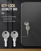 Uniclife 20 Position Key Cabinet with Key Lock Wall Mounted Black Security Storage Box Steel Key Organizer with Colorful Key 