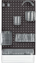 Azar Displays 900940-BLK The DIY Multi-Purpose 10-Piece Pegboard Wall Organizer Kit with One Panel and Accessory Assortment: 