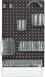 Azar Displays 900940-BLK The DIY Multi-Purpose 10-Piece Pegboard Wall Organizer Kit with One Panel and Accessory Assortment: 