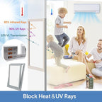 HIDBEA Frosted Window Privacy Film - Non Adhesive Static Cling Glass Stickers Sun UV Blocking Heat Control Door Covering Decals for Home Office, 29.5 x 157.5 Inch