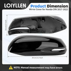 Driver Side Mirror Cover Replacement for Honda CRV 2017 2018 2019 2020 2021 2022 - Left Side Mirror Covers, Rear View Mirror Cap Accessories Black, With Lamp