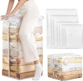8 Pack Vacuum Storage Bags Jumbo, Vacuum Seal Bags for Clothing, 1 Jumbo+2 Large+2 Medium+3 Small, 80% Space Saver Bags for C
