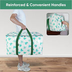 BALEINE 2-Pack Oversized Moving Bags with Reinforced Handles, Heavy-Duty Storage Tote for Clothes, Moving Supplies (Clover, 2