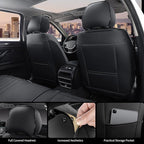 Leather Seat Covers for Cars, 2Pcs Universal Front Automotive Seat Covers, Full Coverage Waterproof Car Seat Covers for Most 