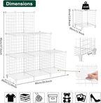 AWTATOS Wire Cube Storage Organizer, Closet Organizers and Storage, Metal 6 Cube Storage Shelves Bookshelf, Portable Closet C