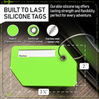 Untethered Ultimate Travel Set: 4 Premium Luggage Straps and 4 Silicone Tags - Secure & Identify Your Bags with Ease (Green +