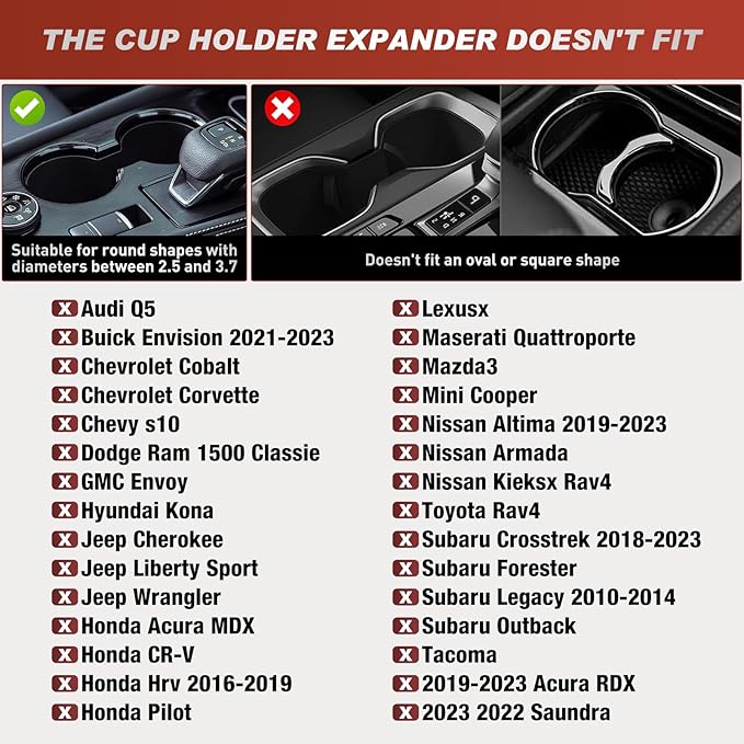 Frokom Cup Holder Expander for Car,Upgraded Car Cup Holder Expander Adapter with Offset Adjustable Base and 8" Tray, Fit Most