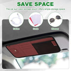 PATIKIL 1Pcs Car Sun Visor Organizer, 12.8 x 6.5 Inch PU Leather Vehicle Storage Pouch Holder for Sunglasses Card Pen Driver License Car Accessories, Black