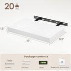 Vivelove White Floating Shelves, 16 Inch Wall Display Shelves for Bathroom Living Room Kitchen Bedroom Office Farmhouse Home 