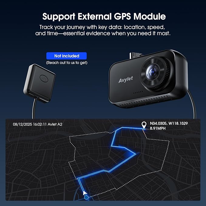 Avylet 4K/2.5K+1080P Dash Cam Front and Rear, 5G WiFi APP Dash Camera for Cars with 64GB Card, ADAS Lane Assist, 2.7”IPS Scre
