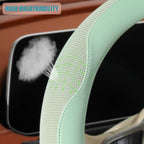 Nappa Leather Steering Wheel Cover, Advanced Microfiber Leather Non-Slip Breathable Fabric, Warm in Winter and Cool in Summer