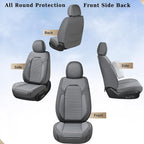 Coverado Car Seat Covers Full Set, Leather Seat Covers for Cars, Automotive Seat Cover Car Accessories Universal Fit for Most