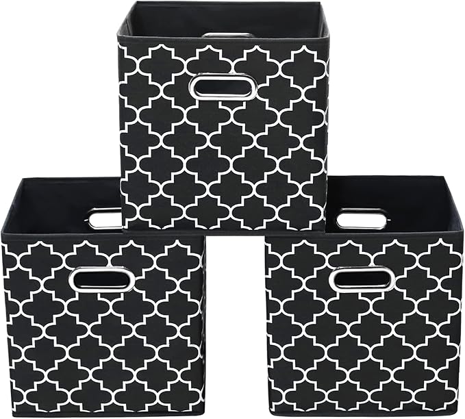 11 Inch Cube Storage Bins , Fabric Cube Organizer Bins with Handle, Foldable Cube Bins for Cloth or Accessary Storage, 11x11x