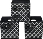 11 Inch Cube Storage Bins , Fabric Cube Organizer Bins with Handle, Foldable Cube Bins for Cloth or Accessary Storage, 11x11x