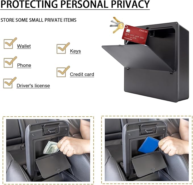 JDMCAR One-Touch Hidden Storage Box Compatible with Toyota 4Runner Accessories 2025 2026 Center Console Organizer