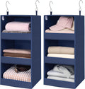 GRANNY SAYS 3-Shelf Closet Organizers and Storage, Foldable Hanging Closet Organizer, Closet Hanging Shelves with 2 Metal Hoo