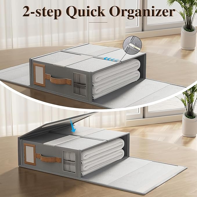 8 Pack Bed Sheets Organizers And Storage,Sheets Set Folder Keeper with Handle,Foldable Bedding Storage Box For Linen Closet,D