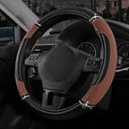 Road Comforts Leather Steering Wheel Cover - Made with PVC Leather - Anti-Slip Steering Wheel Cover Universal Fit Most 14 1/2