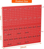 TORACK Metal Pegboard Wall Organizer 24" x 24" or 12" x 48", 70 PCS Tool Storage Pegboard for Garage Tool Organizer Board wit