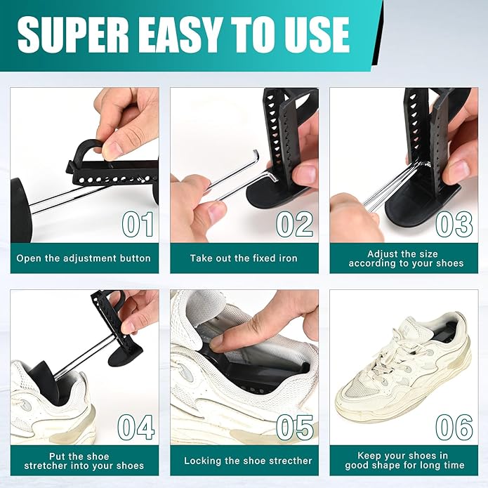 EchoDone 10 Pairs Plastic Shoe Tree Stretcher Shaper for Men